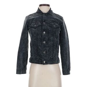 Lucky Brand Tomboy Denim Trucker Jacket in Black Acid Wash Size Small